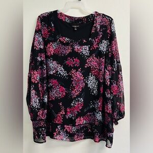 EUC - Lane Bryant Floral Blouse Size 24